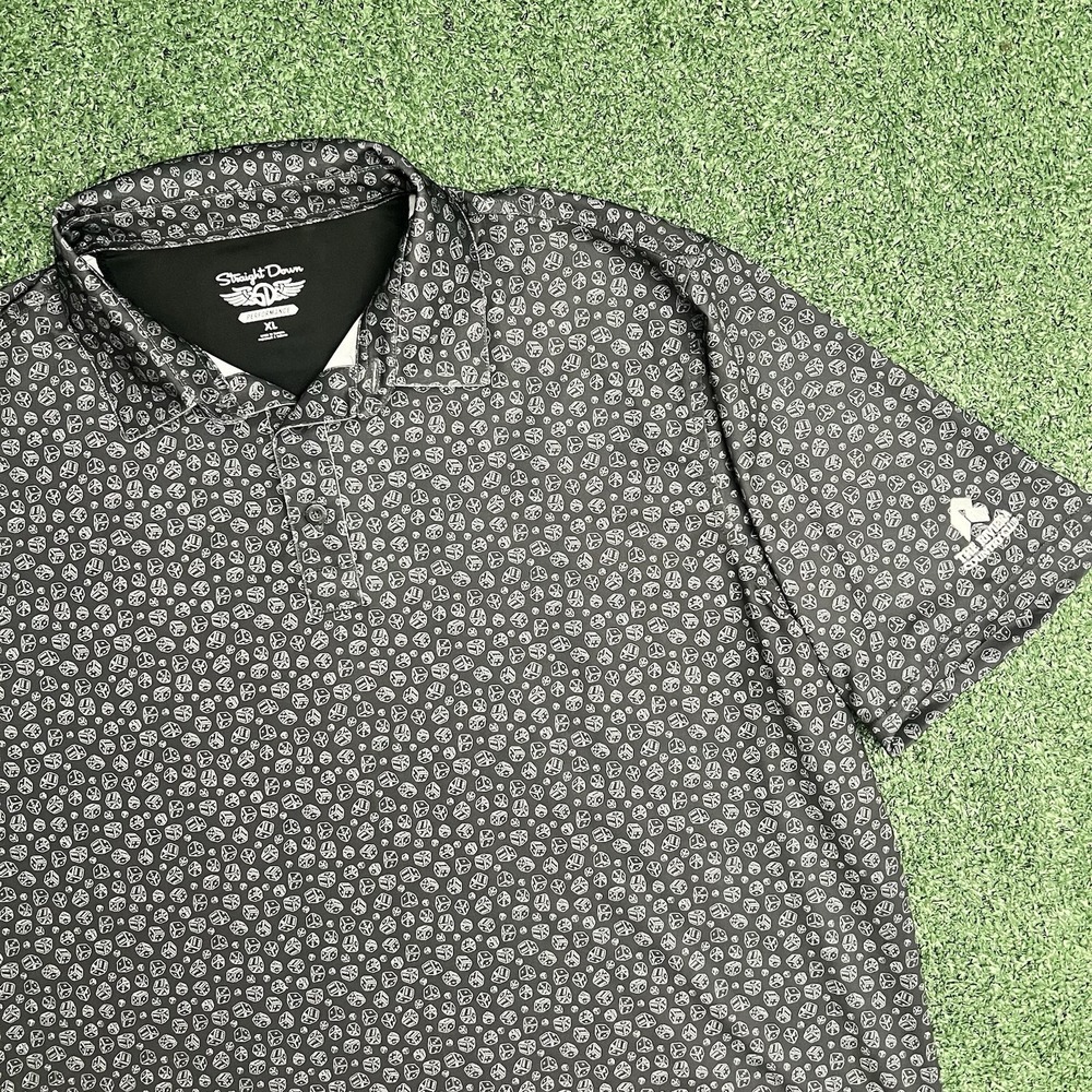 Straight Down Riviera Country Club Golf Polo Shirt Mens XL All Over Print
